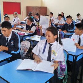 At the Sagrado Corazón de Jesus Parish School in Jicamarca